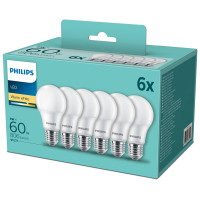 Philips 6-pack LED E27 Normal Frost 60