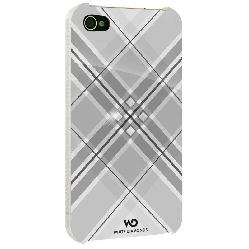 Produktbild för WHITE-DIAMONDS Grid Vit iPhone 4s Skal