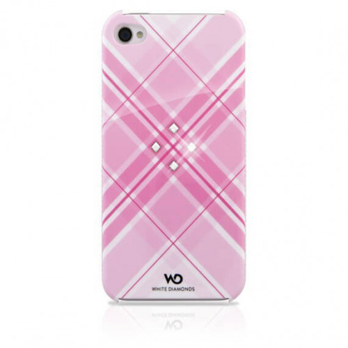 White Diamonds Grid Pink iPhone4 inkl Crystal Pin 3,5mm