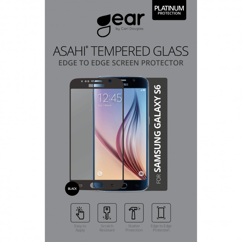 Produktbild för Härdat Glas 3D Full Cover Svart Samsung S6