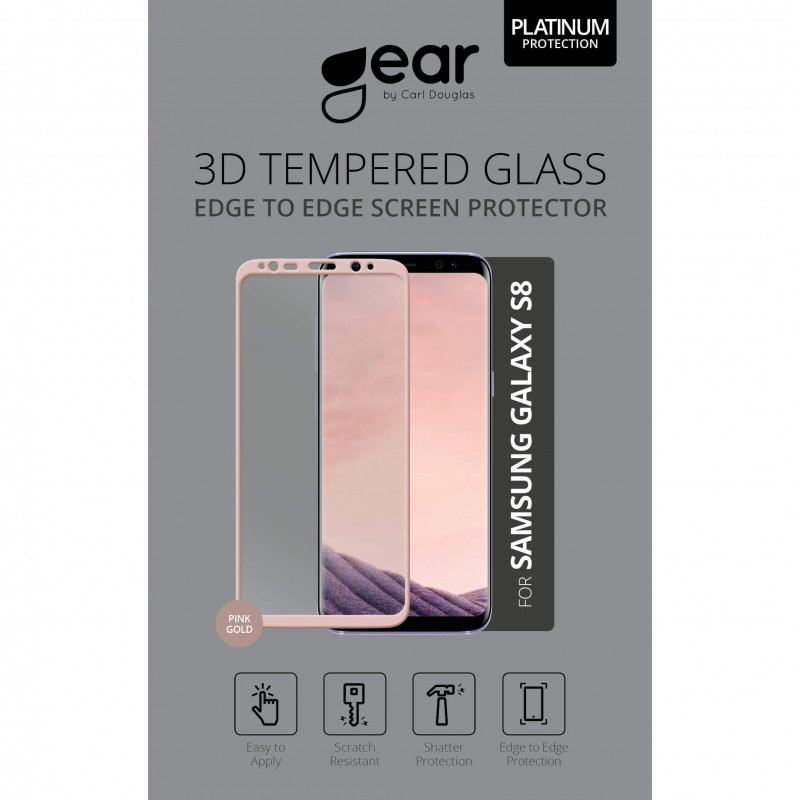 Produktbild för Härdat Glas 3D Full Cover Rosegold Samsung S8