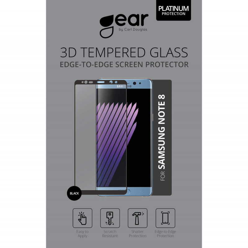 Produktbild för Härdat Glas 3D Full Cover Svart Samsung Note 8