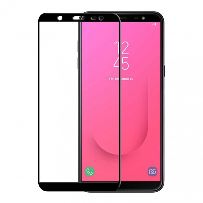 Produktbild för Härdat Glas 3D Full Cover Svart Samsung J8 2018