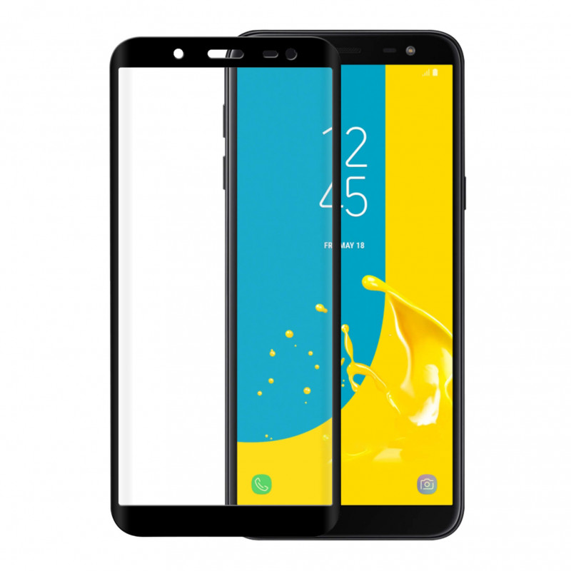 Produktbild för Härdat Glas 3D Full Cover Svart Samsung J6 2018