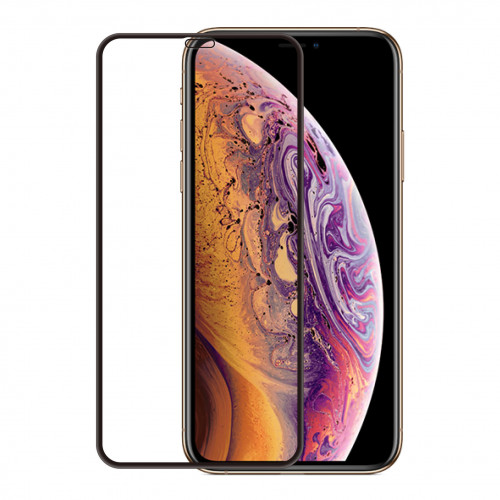 GEAR Härdat Glas 3D Gum Full Cover Svart iPhone Xs Max/11 Pro Max Incl. Monteringsram