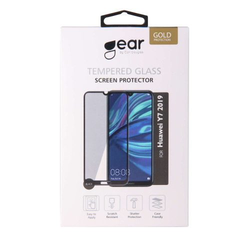 GEAR Härdat Glas 3D Full Cover Svart Huawei Y7 2019