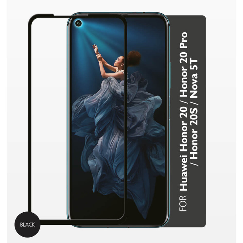 Produktbild för Härdat Glas 2,5D Full Cover Huawei Honor 20/20s/20pro / Nova 5T 2019
