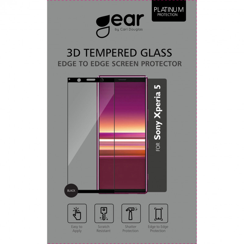 Produktbild för Härdat Glas 3D Full Cover Black Sony Xperia 5