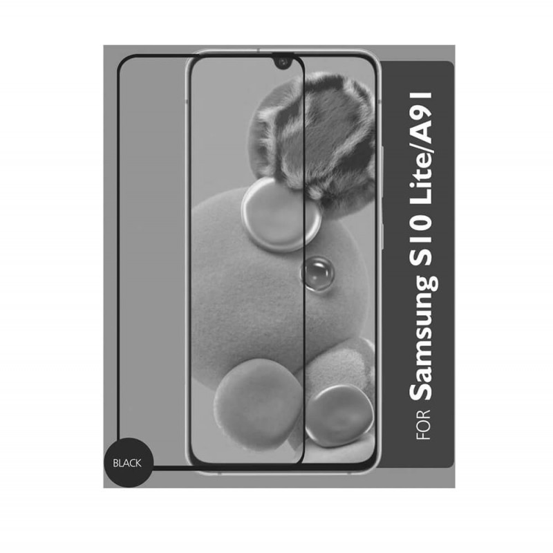 Produktbild för Härdat Glas 3D Full Cover Black Samsung S10 Lite