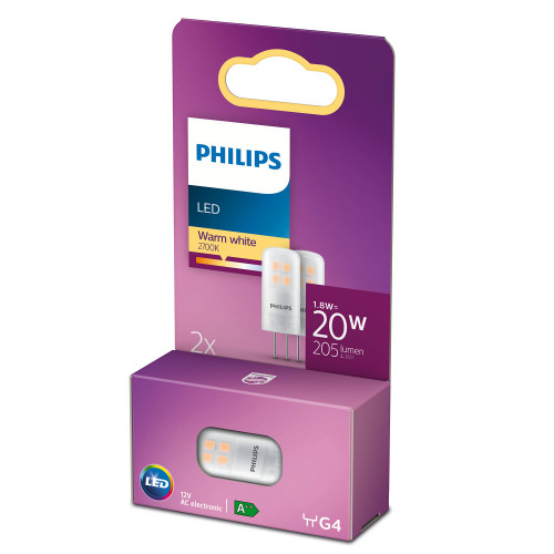 Philips 2-pack LED G4 Kapsel 20W 12V 2