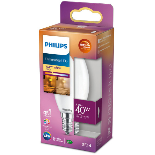 Philips LED E14 Kron 40W Frost Dimbar
