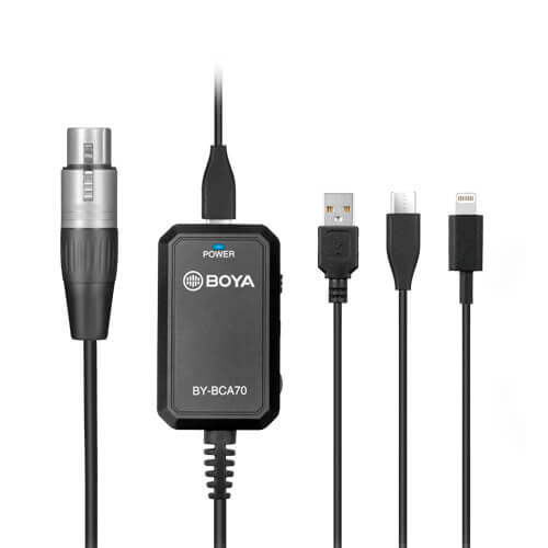 BOYA Mikrofonadapter XLR - USB-A/C & Lightning BY-BCA70 XLR