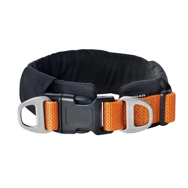 Produktbild för Dogman Fodrat halsband Emmi ställbart Orange XL