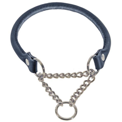 ALAC Läderhalsband Halvstryp Svart 55cm
