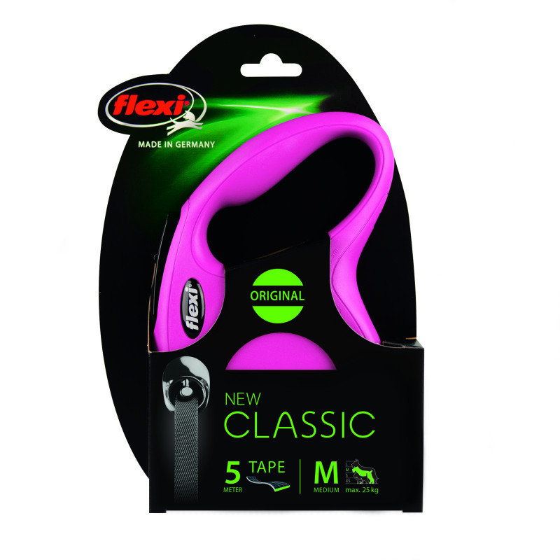 Produktbild för Flexi New Classic Tape Rosa M, 5m 5m