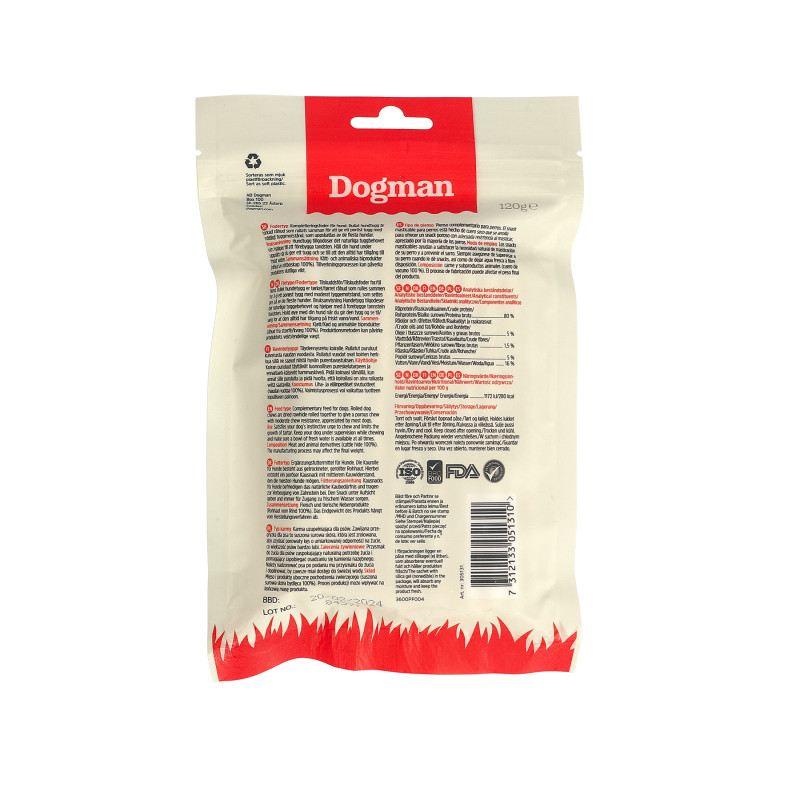 Produktbild för Dogman Tuggpinnar 30p Vit XS 12,5cm