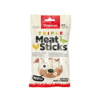 Produktbild för Dogman Triple meat sticks Brun S 12,5cm