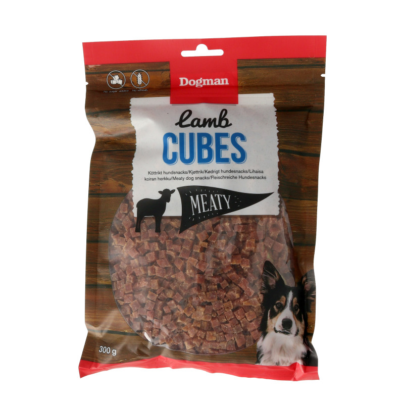 Produktbild för Dogman Hundgodis Meaty Lamb Cubes 300g