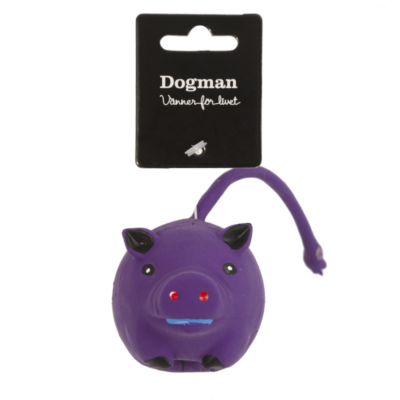 Produktbild för Dogman Leksak Piggy Lila S 21cm