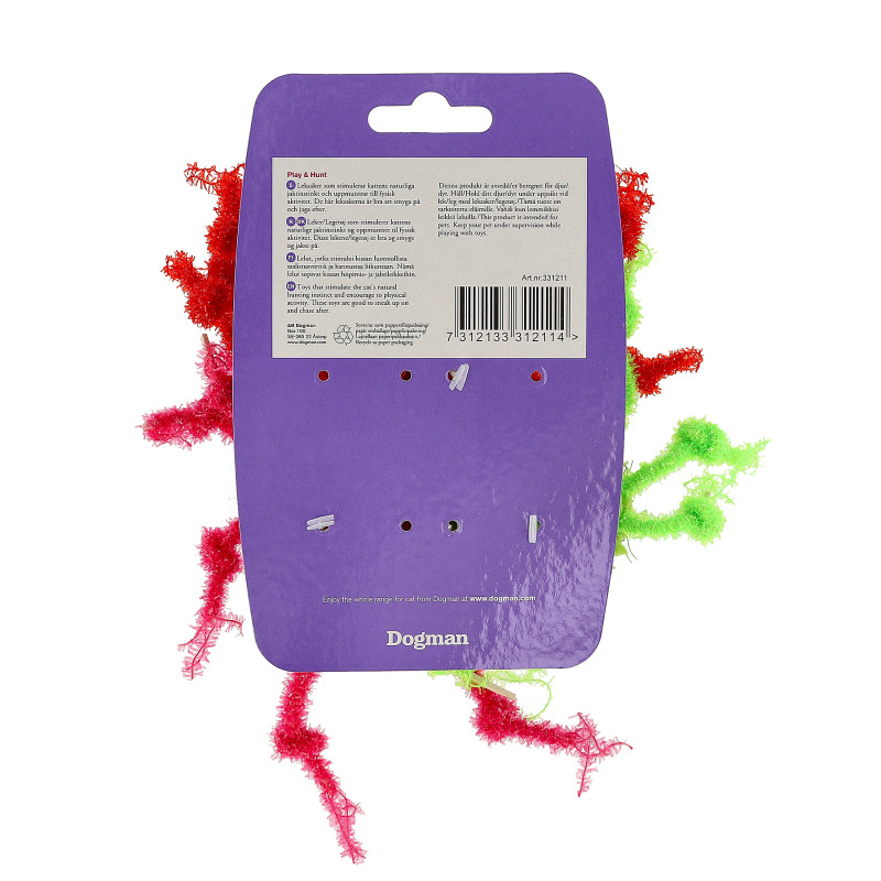 Produktbild för Dogman Leksak Glittrande Spindlar 3p Flerfärgad 5cm