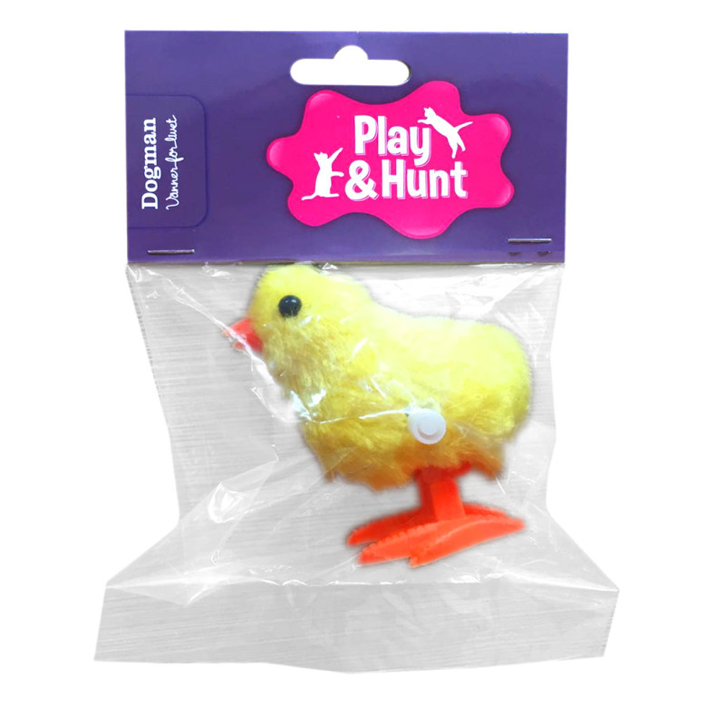 Produktbild för Dogman Leksak Uppdragbar kyckling Gul 7cm