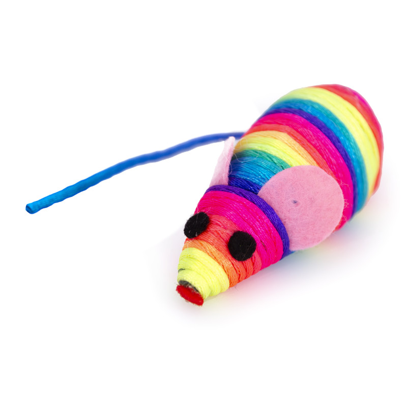 Produktbild för Dogman Leksak Regnbågsmus Flerfärgad 7cm