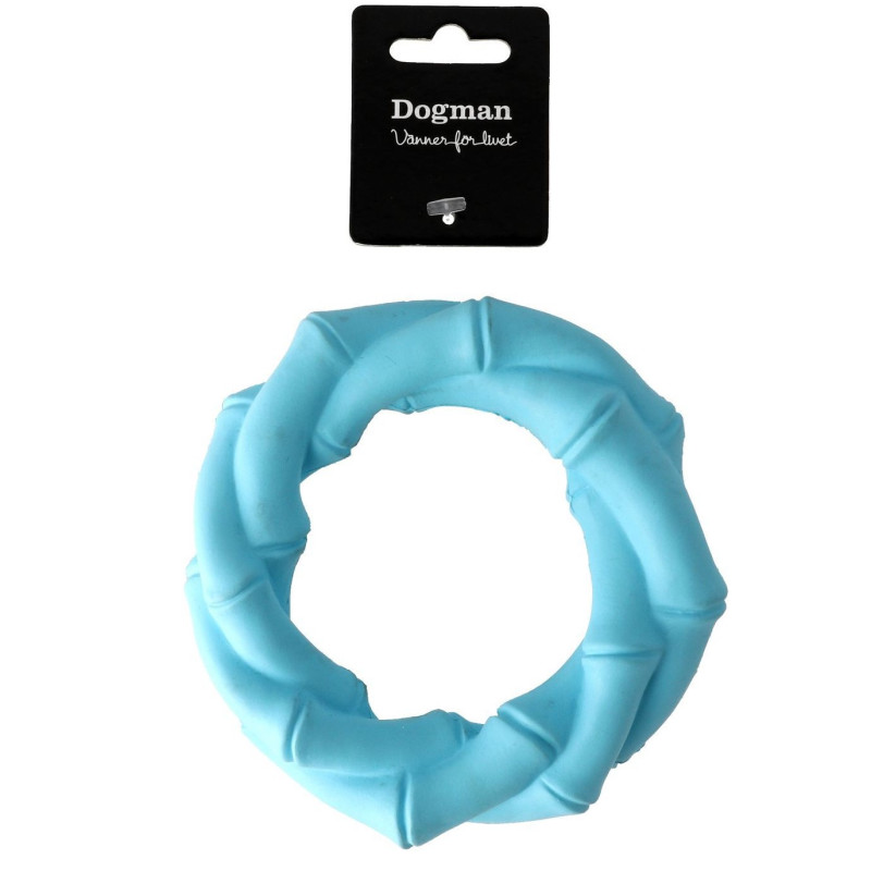 Produktbild för Dogman Leksak Twist Ring Turkos M 14,5cm