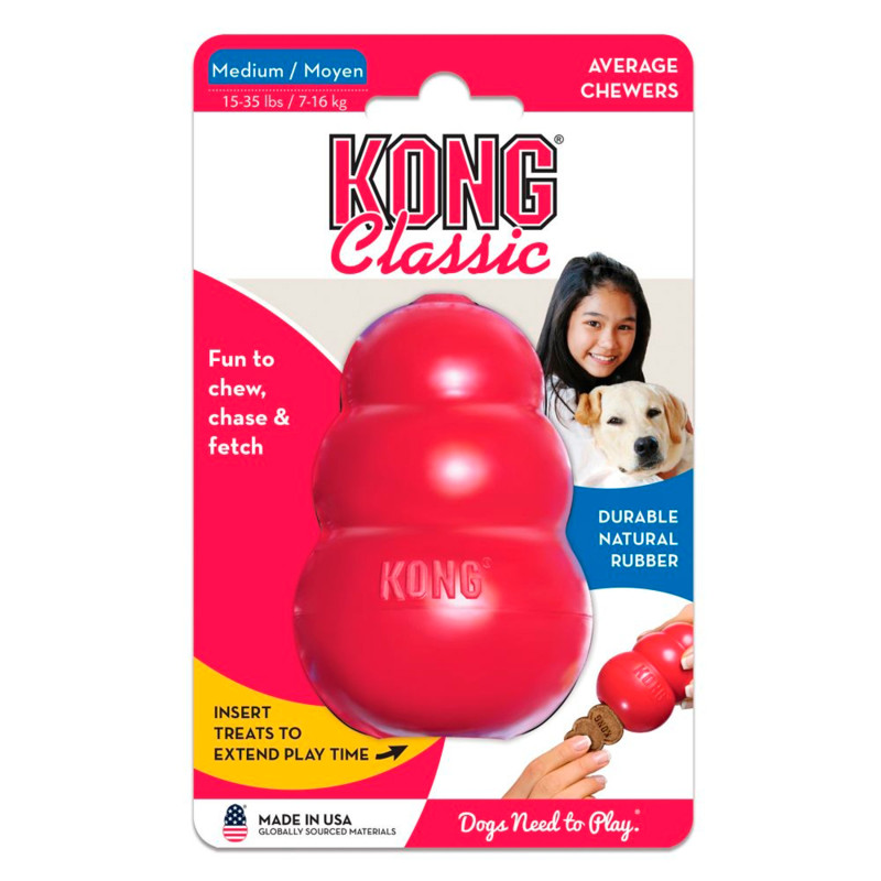Produktbild för KONG Leksak Kong Classic Röd M 8,5cm