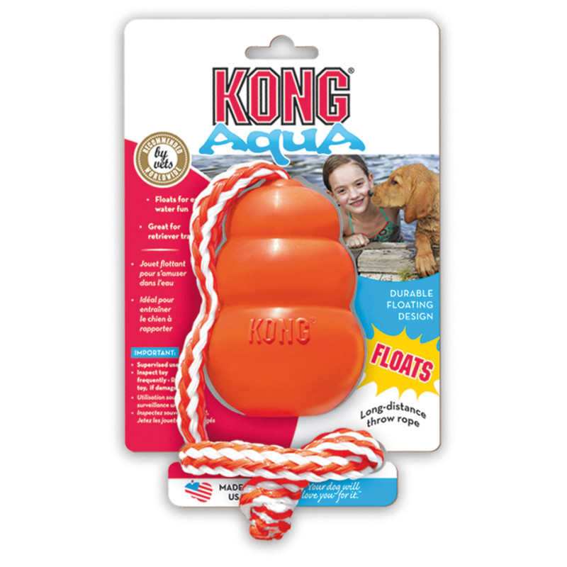 Produktbild för KONG Leksak Aqua med rep flytande Orange M 63cm