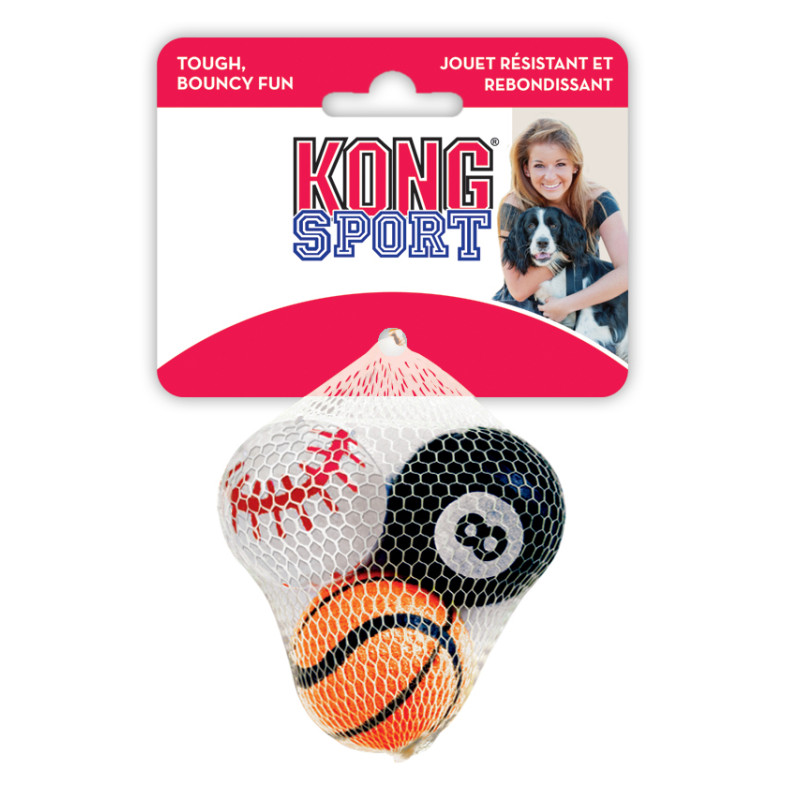 Produktbild för KONG Leksak Sport Balls 3p Flerfärgad XS 4cm