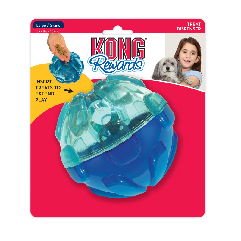 Produktbild för KONG Aktiveringsleksak Reward Ball Blå L 13cm
