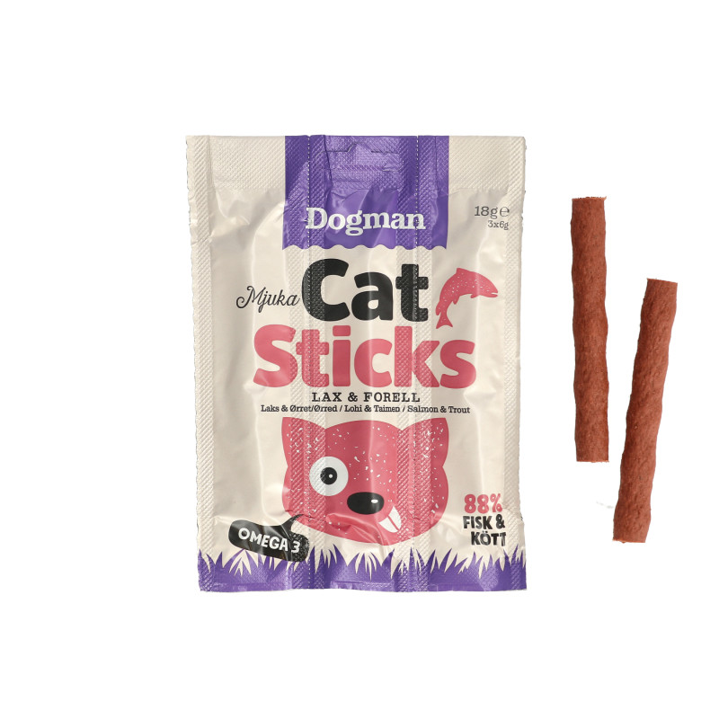 Produktbild för Dogman Cat sticks lax forell 3p 18g
