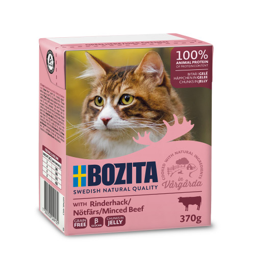 BOZITA Minced Beef Chunks In Jelly Våtfoder För Katt 370g