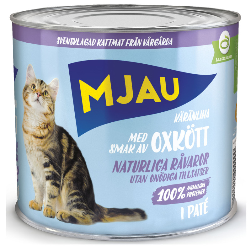 Produktbild för Mjau Paté med oxkött 635g