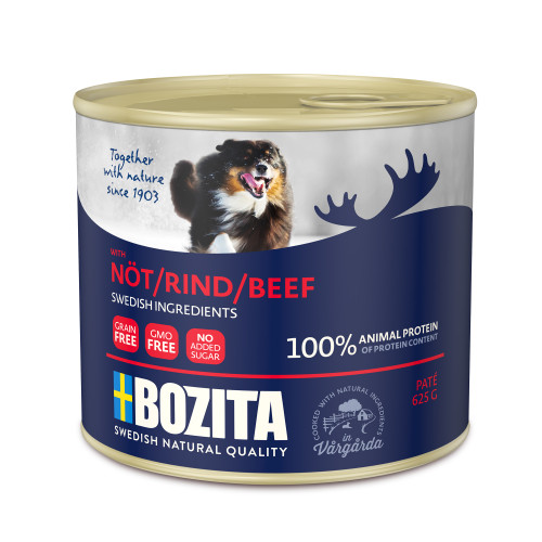 BOZITA Paté Med Nöt Våtfoder För Hund 625g