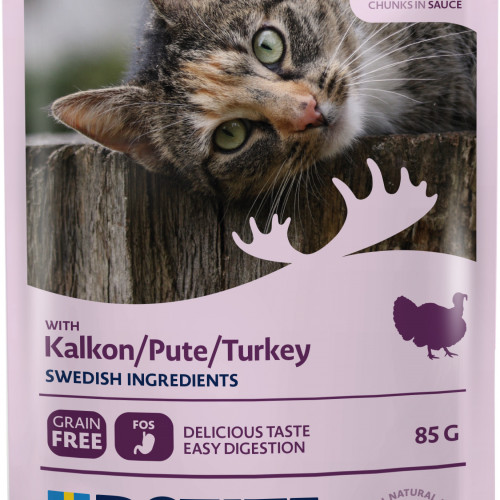 BOZITA Turkey Chunks In Sauce Våtfoder För Katt 85g Lila