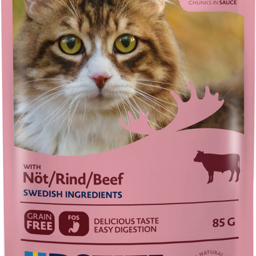 BOZITA Beef Chunks In Sauce Våtfoder För Katt 85g Rosa