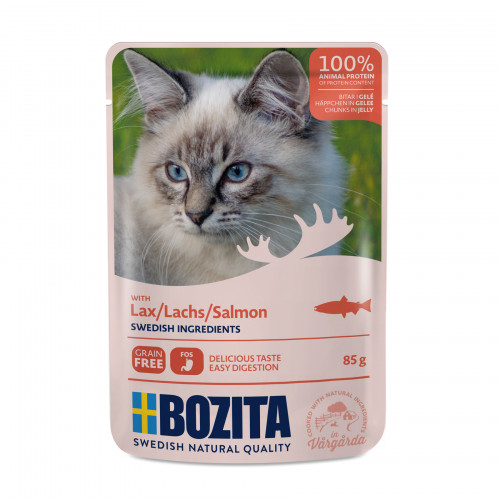 BOZITA Salmon Chunks In Jelly Våtfoder För Katt 85g Orange