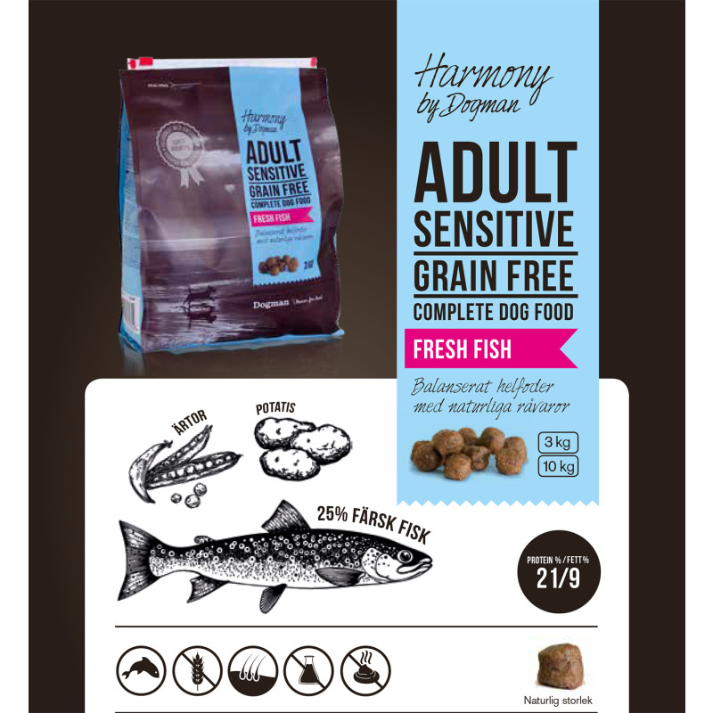 Produktbild för Harmony Adult Sensitive 10kg