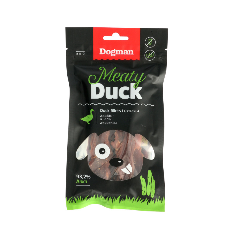 Produktbild för Dogman Hundgodis Meaty Duck fillets 80g