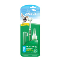 Miniatyr av produktbild för Tropiclean OralCare kit gel+tandborstar M/L 59ml