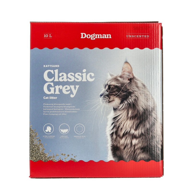 Produktbild för Dogman Kattsand Classic grey Grå 10L