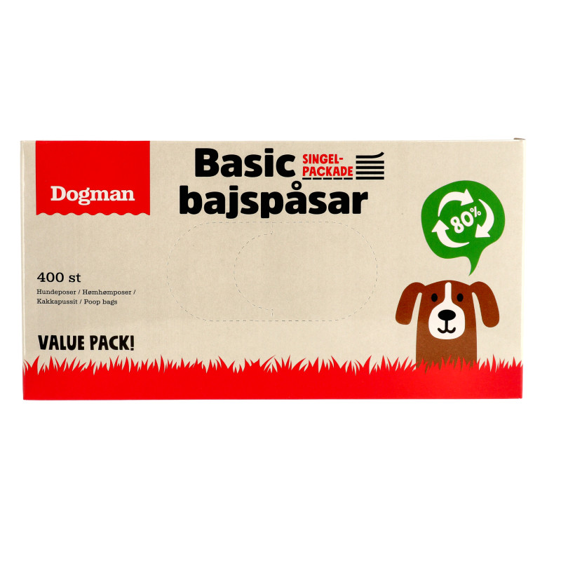 Produktbild för Dogman Bajspåsar basic 400p Svart 400st Musta
