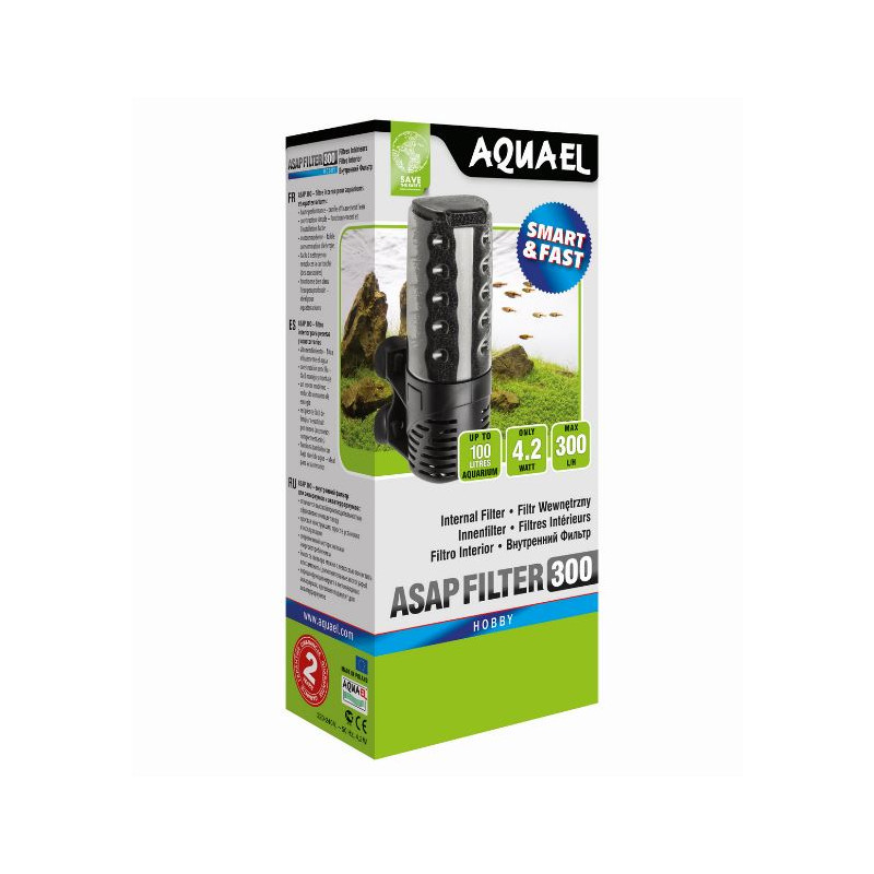 Produktbild för Aquael Innerfilter ASAP Svart 300 300l/h