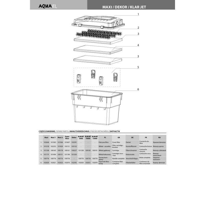 Produktbild för Aquael Dammfilter Klarjet 5W 2500l/h