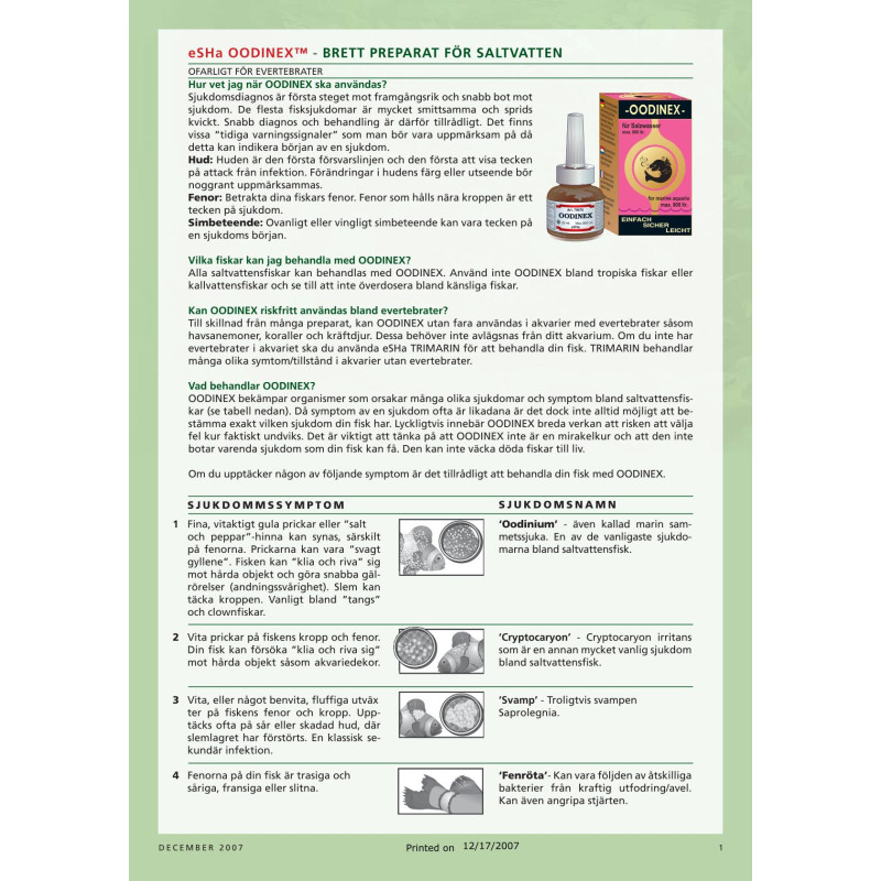 Produktbild för Seahorse Medicin Oodinex 20ml