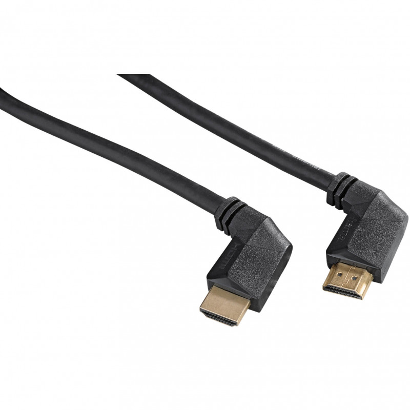 Produktbild för Kabel HDMI Ethernet Vinklad Guld Svart 1.5m