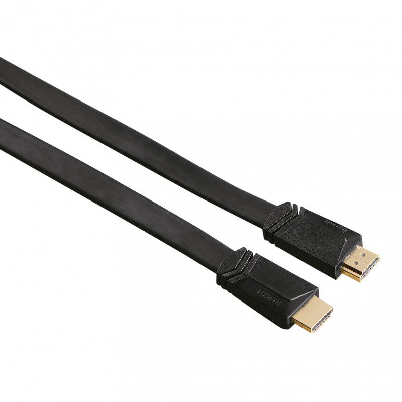 Produktbild för Kabel HDMI Ethernet Platt Svart 3m