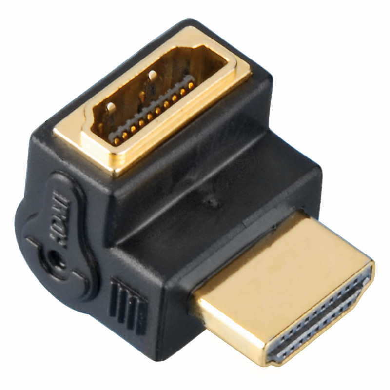 Produktbild för Adapter HDMI Vinklad Ned Hona-Hane Guld Svart
