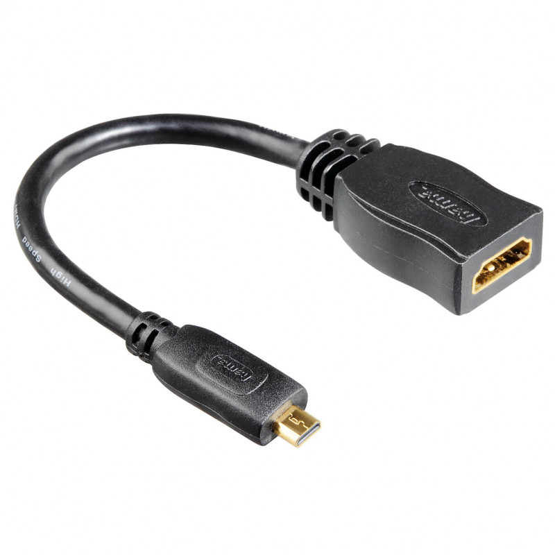 Produktbild för Adapter HDMI Micro D-HDMI Hane-Hona Guld Svart